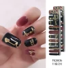QY Wholesale 22 Strips High Quality Valentine Gold Nail Art Strips Nail Polish Wraps