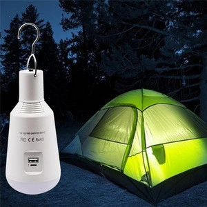 Rechargeable 7W Portable Solar Led Camping Light Bulb Outdoor