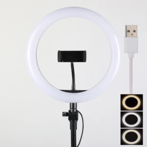 Rechargeable Led Portable Holder Cell Charging Selfie Camera Dimmable 13 14 LED Live Video Makeup Ring Relfie Light