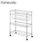 Restaurant Kitchen Stainless Steel Storage Rack/Adjustable Stainless Steel Shelf/4 Tiers Wire Shelving Trolley Trolley