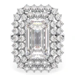 REYES Handmade Emerald Cut 9.49 Carat Lab Grown Diamond Solitaire Rings 14K 18K 22K Gold Engagement Fine Rings for Women