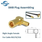 RF SMB Connector Right Angle Female Electrical Terminal Connector