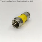 RG59 RG6 RF coaxial connector Nickel plated compression three colour connector easy more cable connector(Brass)