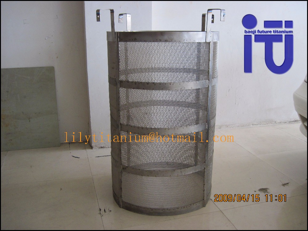 round and square shape titanium anodizing rack titanium electrolyzer basket