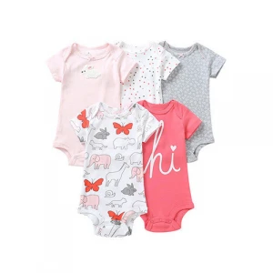 RTBR-002 2020 Fashion 100% Cotton Pajamas 0-24 Months Infant  roupa de bebes Plain White Baby Romper