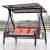 Import SC14  Cheap Rattan swing chair outdoor Patio furniture garden 3 seats swinging chairs from China