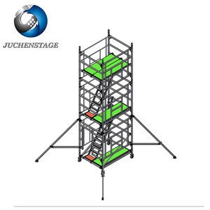 Scaffolding With Stairs And Guardrails Adjustable Height Types Of Scaffolding System