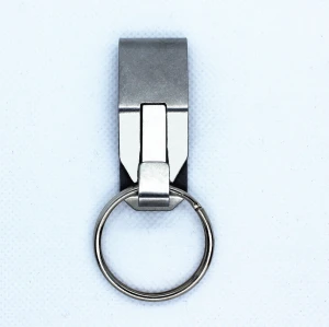 Secure Belt Clip Key Holder with Metal Hook & Heavy Duty 1 1/4 Inch Keychain Ring
