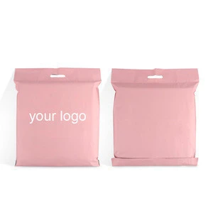 Custom Logo Printed Clothing Package Compostable Mailer Biodegradable Poly  Courier Shipping Packaging Plastic Pink Mailing Bag