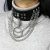Import Sexy Vegan Choker Punk Harajuku Goth Chain Belt Necklace Pu Leather Bondage Cosplay Club Chained And Spiked Leather Collar from China