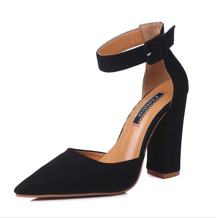 sh10267a Ladies footwear china low minimum order 5 pairs lady chunky heel shoes