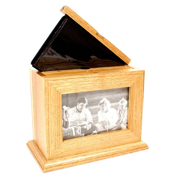 Shabby Rustic Wooden Picture Frame Box with Pull out Album