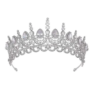 Shiny Clear Zircon Crystal Stone Pageant Crown Factory Wholesale Hair Accessories Rhinestone Queen Bridal Tiara Wedding Crowns