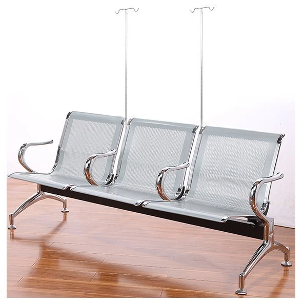 silver hospital 3-seater airport school clinic waiting chair