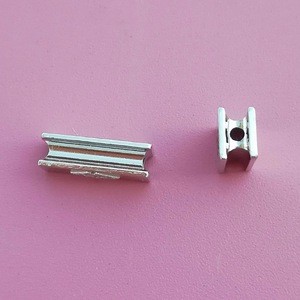 silver plated customized rectangle jewelry beads for bracelets jewelry making