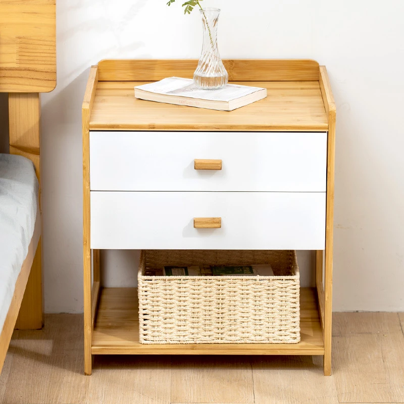 Simple bedside cabinet removable night table solid wood storage cabinet wooden multi-layer bed side table