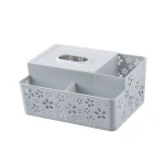 Simple household decorative desk storage rack tissue box home plastic storage basket with mobile phones and sundries collection