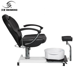Simple pedicure foot spa massage chair footrest with plumbing spa pedicure chair
