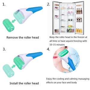 Skin Care Cold Therapy Plastic Handheld Ice Roller Facial Massager Face Roller Stainless Steel Massage Derma Face Ice Roller