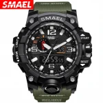 SMAEL Brand Sports Watches Men Dual Time Camouflage Military Watch Men Army LED Digital Wristwatch 50M Analog Digital Watch Men