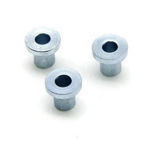 small mini mild steel  machined sleeves, bushings with flange