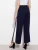 Import Snap Button Contrast Panel Side Elastic Waist Wide Leg Pants Women 2017 from China
