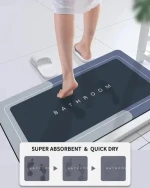 Soft Comfy Mould Resistant Super Absorbent Non Anti Slip Pvc Toilet Floor Foot Diatomite Bath Mats Shower Mat For Bathroom