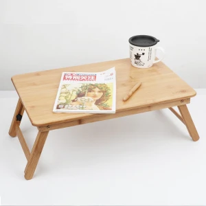 Solid Bamboo Laptop Desks Foldable Beddesk Breakfast Table Bed With Legs