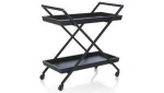 Solid Wood Stained hotel Bar Cart food cart kitchen trolley