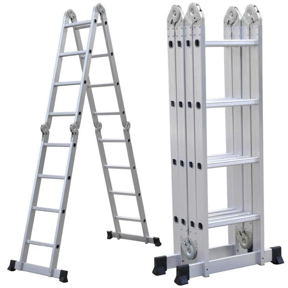 Soyoung Aluminum Multi Purpose Step Ladder Folding Scaffold Ladder with Safety Locking Hinge