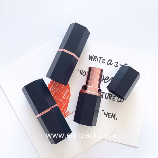 Import Eml Fs2672 Six Sides Foundation Stick Case Hexagon Shaped Concealer Tube 8.5g Matte Black Highlight Foundation Tube from China