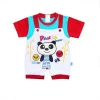 Spring Wear Cotton Baby Clothes Romper With Inner Tee For Baby Boys 3 to 6 month with detail on Panda Embroidery 1603