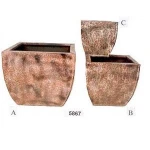 square copper garden planters