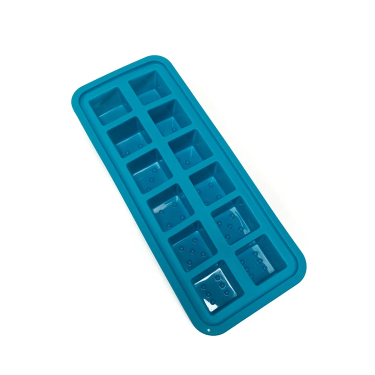 Stackable Square Rectangle Single Custom Design Ice Tray Maker Whiskey Silicone Ice Cube Mold