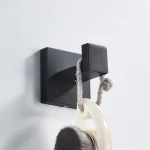 Stainless Steel Black Towel Hook Wall Hook Bedroom Bathroom Coat Hook