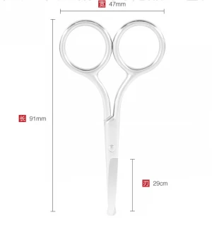 Stainless Steel Curved Blade Beard scissors bulk beard grooming kit gold eyebrow scissors nose hair scissors