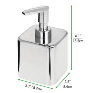Stainless Steel SUS304 Square Metal Refillable Liquid Soap Dispenser