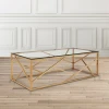 stainless steel tempered glass metal modern coffee table design