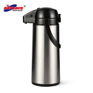 stainless steel thermos tea pot/high quality vacuum air pressure water pump pot thermos insulated flask for coffee