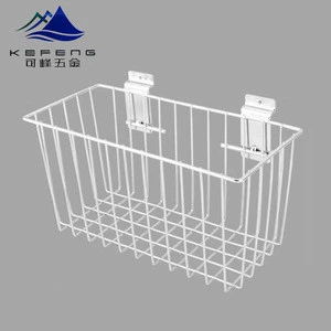 Steel chrome slatwall wire hanging storage basket