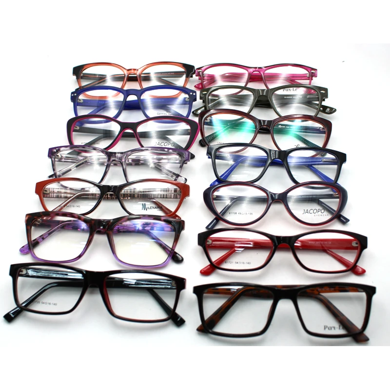 stock assorted ready cheap mixed stock fashion CP plastic injection eyewear optical eyeglass frames