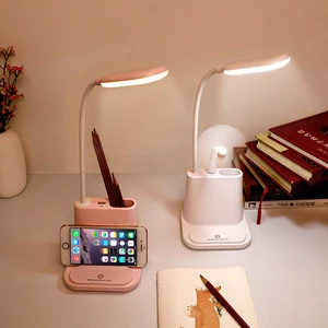 Study Light Flexible USB Touch LED Desk table Lamp with Pencil Holder