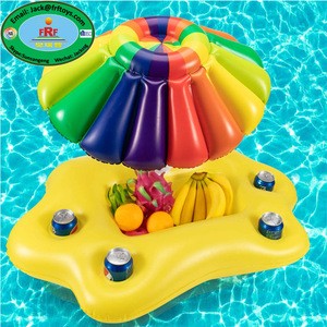 Summer Party Inflatable Sun Umbrella Float Cooler Bar Drink Holder Float
