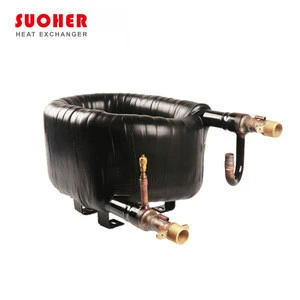 Suoher  11KW heating capacity Copper Tube Heat Exchanger For Heat Pump