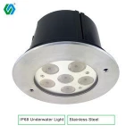 Super Bright Recessed 316 SS IP68 12V 24V  RGB Deep Drop Swimming Pool LED Underwater Light