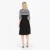 Import Three-quarter Sleeves O-neck Black Striped Buttoned Below knee Wholesale Clothing For Women Casual Dresses from USA