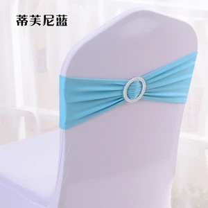 Tie Free Sashes Bands Elastic Stretch Fabric With Buckle For Chair Cover Use For Wedding Hotel Banquet