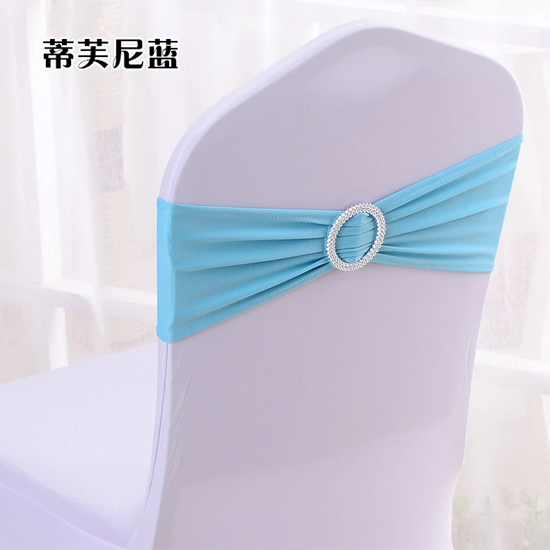 Tie Free Sashes Bands Elastic Stretch Fabric With Buckle For Chair Cover Use For Wedding Hotel Banquet