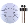 Tongue Drum Tank Drum C Key 8 Notes 6 Inch Percussion Instrument with Drum Mallets Carry Bag White