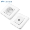 Top one European wall switch socket 16A french switch socket with 2usb socket 240v~